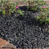 Black Lava Stone in Landscape